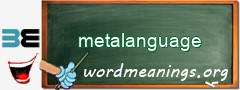 WordMeaning blackboard for metalanguage